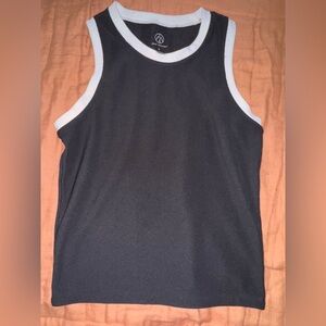 Black and White Sleeveless Top